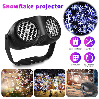 #ad Christmas Snowflake LED Projector Light Rotate Projection Party Lamp Xmas Decor