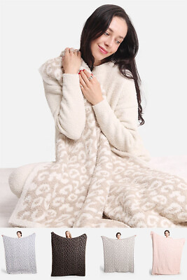 #ad ScarvesMe Oversized Luxury Soft Leopard Animal Print Cozy Throw Blanket
