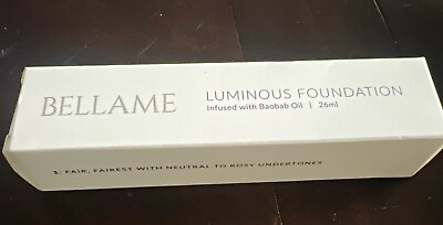 #ad Bellame Luminous Foundation Infused with Baobab Oil #1 NEW in Box