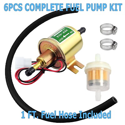 #ad 6PCs 12V Electric Fuel Pump HEP 02A Universal Inline Low Pressure Gas Diesel