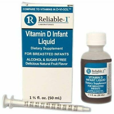 #ad Reliable 1 Vitamin D Breastfed Infant Liquid Dietary Supplement 50mL Pack of 3