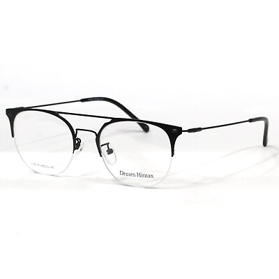 #ad New Dream Himax V16214 Black Metal Half Rim Round Eye Glasses 49 20 143 #692