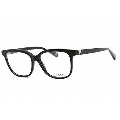 #ad Guess Women#x27;s Eyeglasses Shiny Black Plastic Rectangular Shape Frame GU5220 001