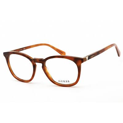 #ad Guess Men#x27;s Eyeglasses Clear Lens Blonde Havana Plastic Square Frame GU50053 053