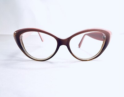 #ad Jean Lafont Pink Brown Beige Cat Eye Glasses France Porquerolles 5027 55 14 140
