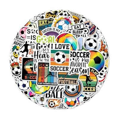 #ad Pack 50 Pcs Sports Stickers for Water Bottles Waterproof Laptop Luggage Soccer