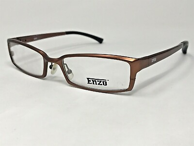 #ad ENZO “ANGELO” Eyeglasses Frame 55 18 140 Flex Hinges Dark Brown Matte Black M948