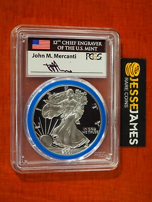 #ad 2001 W PROOF SILVER EAGLE PCGS PR70 DCAM MERCANTI SIGNED MINT ENGRAVER SERIES