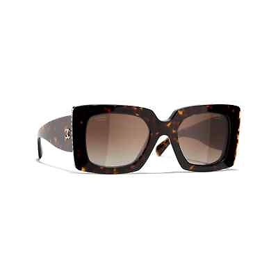 #ad Chanel Women#x27;s Square Polarized Sunglasses CH5480H c714 S9 Havana Brown Gradient
