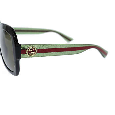 #ad GUCCI GG Sherry Line Square Sunglasses GG0036S Black Ladies Unisex Accessories