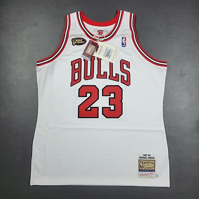 #ad 100% Authentic Michael Jordan Mitchell Ness 97 98 Finals Bulls Jersey Size 48 XL