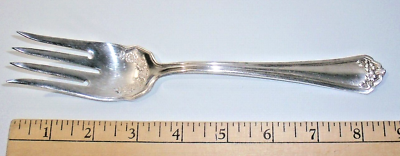 #ad Antique 1912 Rogers Anchor Kensington Silverplate Cold Meat Serving Fork