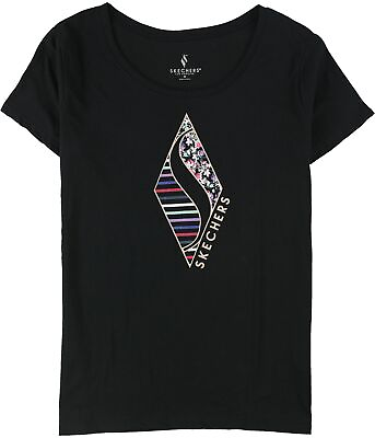 #ad Skechers Womens Paint Graphic T Shirt Black Medium