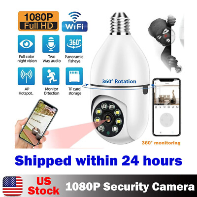 #ad Full HD 1080P Wireless Wifi IP Camera E27 Bulb Home Security Lamp Light Camera