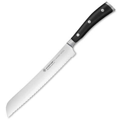 #ad Wusthof Classic Ikon Black Bread Knife 20cm