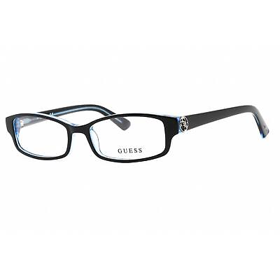 #ad Guess Women#x27;s Eyeglasses Full Rim Shiny Blue Plastic Rectangular GU2526 090