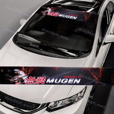 #ad For Windshield Non fading Banner Decal Sticker HONDA Mugen Power Drift Racing