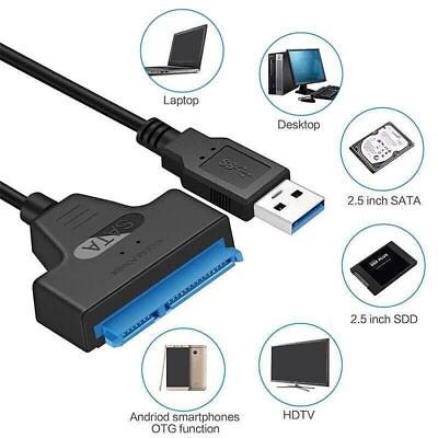 #ad USB 3.0 to 2.5quot; SATA III Hard Drive Adapter Cable UASP SATA to USB3.0 Converter