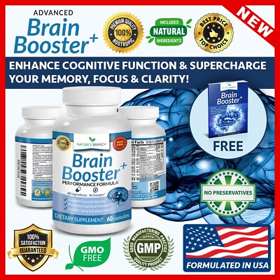 #ad ADVANCED Brain Booster Supplement Memory Focus Mind amp; Clarity Enhancer USA Made