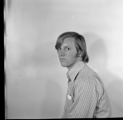 #ad Vintage Negative Bamp;W Med Format 1970#x27;s Yearbook Photo Blonde Teen Boy #193 $6.50