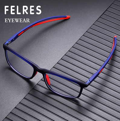 #ad TR90 Square Anti Blue Light Sports Eyeglasses For Men Clear Lens Glasses Frames