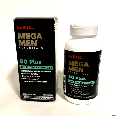 #ad GNC Mega Men 50 Plus One Daily Multivitamin 60 Tablets Vitamin and Minerals