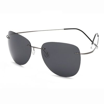 #ad Polaroid Titanium Sunglasses Super Light Rimless Men Eyewear Polarized Lenses $13.06