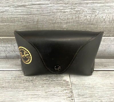 #ad Ray Ban Sun Glasses Faux Black Leather Case Pouch ONLY For Aviator Wayfarer