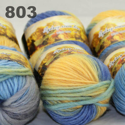#ad Sale 6 Skeins x 50g Rainbows Coarse Hand Knit Wool Yarn Vintage Shawl Scarves 03