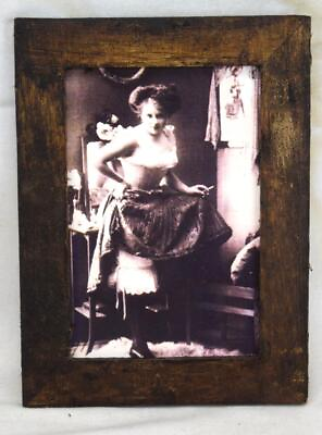 #ad Vintage Style Wood Framed Victorian Bordello Brothel Lady O