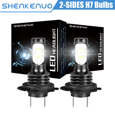 #ad 2x H7 LED Headlight High Low Beam Bulb Kit 6000K White 80W 6000K Bulbs Fog Light