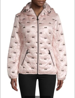 #ad Karl Lagerfeld Puffer Jacket Rare Edition Quilted Sunglasses Logo Pink XL