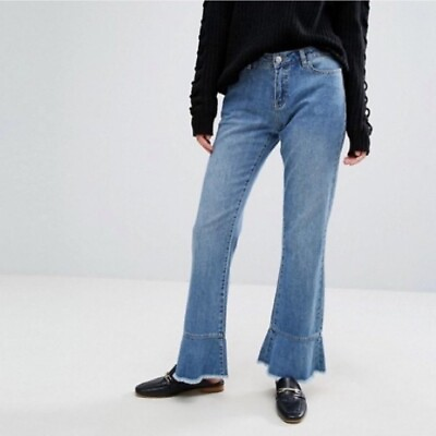 #ad Vero Moda Ruffle Ankle Blue Jeans Size 28