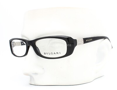 #ad Bvlgari 4032 B 501 Eyeglasses Glasses Black w Swarovski Crystals 52 16 135