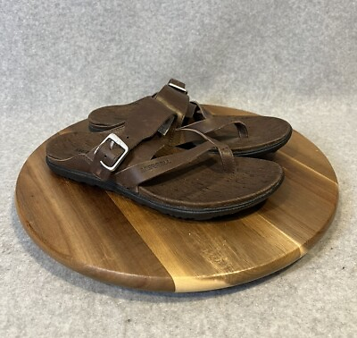 #ad Merrell Womens Around Town Thong Buckle Sandal Brown Size 7