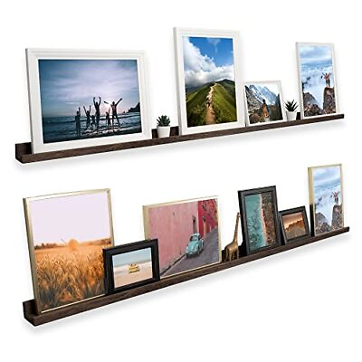 #ad Ted 72quot; Wall Mount Extra Long Narrow Picture Ledge Photo Frame Display Wood...