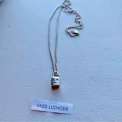 #ad Vintage RARE Vass Ludacer Silver Lock Pendant Necklace