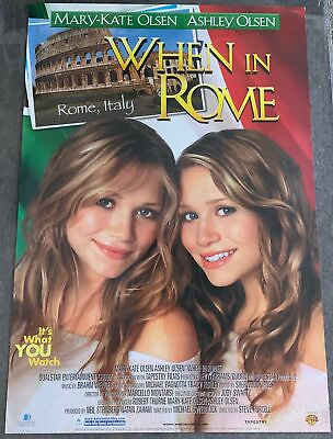 #ad 2002 SS home video poster WHEN IN ROME 27x40 Mary Kate And Ashley Olsen