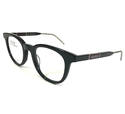 #ad Gucci Eyeglasses Frames GG0845O 001 Black Silver Arnel Johnny Depp 47 21 145
