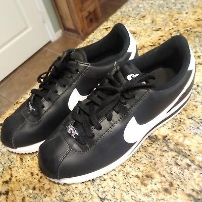 #ad Nike Cortez 72 Black White Leather Athletic Shoes Sneakers 819719 012 Men#x27;s 7.5