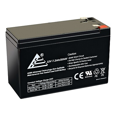 #ad 12V 7.2AH SLA Replacement Rechargeable Battery for GP1272