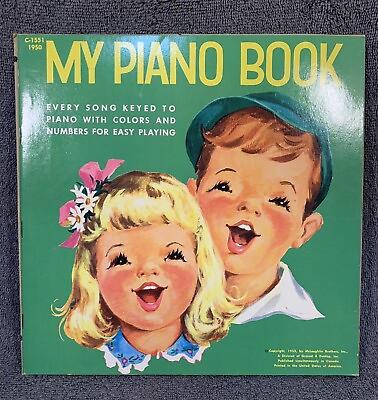 #ad Piano Song Books Sheet Music with Illustrations Vintage 1955 PLEASE READ
