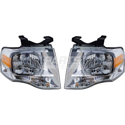 #ad New Set of 2 Headlight Assembly Left amp; Right Side Fits 2007 2014 Ford Expedition