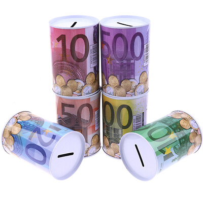 #ad 1pc Euro Dollar Money Box Safe Cylinder Piggy Bank Banks For Coins Deposit BY dx