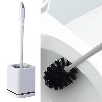 #ad Toilet Bowl Brush and Holder with Handle Bathroom Cleaning Toilet Brush Base Set