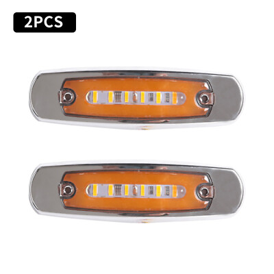 #ad New 2PCS Warning Lights LED Light Trailer Truck Yellow Color LED Side Lamp 24v $8.29