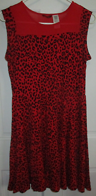#ad Guess Dress Girls Size 16 Girls Leopard Print Red Black