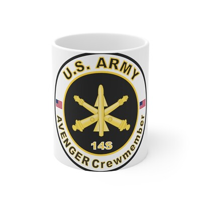 #ad MOS 14S AVENGER Crewmember U.S. Army White Coffee Cup 11oz