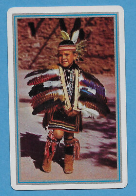 #ad Native American Indian child playing card single swap JOKER 1 card