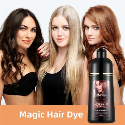 #ad 3 in 1 Light Brown Hair Dye Shampoo Magic Instant Young Women Hair Color Shampoo